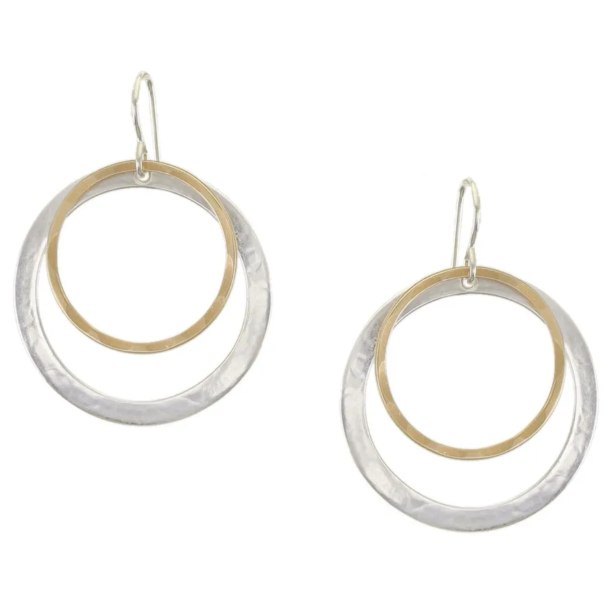 Large Layered Rings Wire Earrings