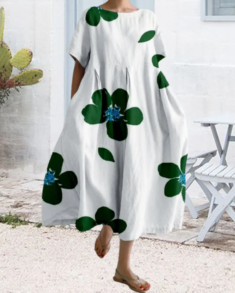 Laura® | Short sleeve and loose printed dress