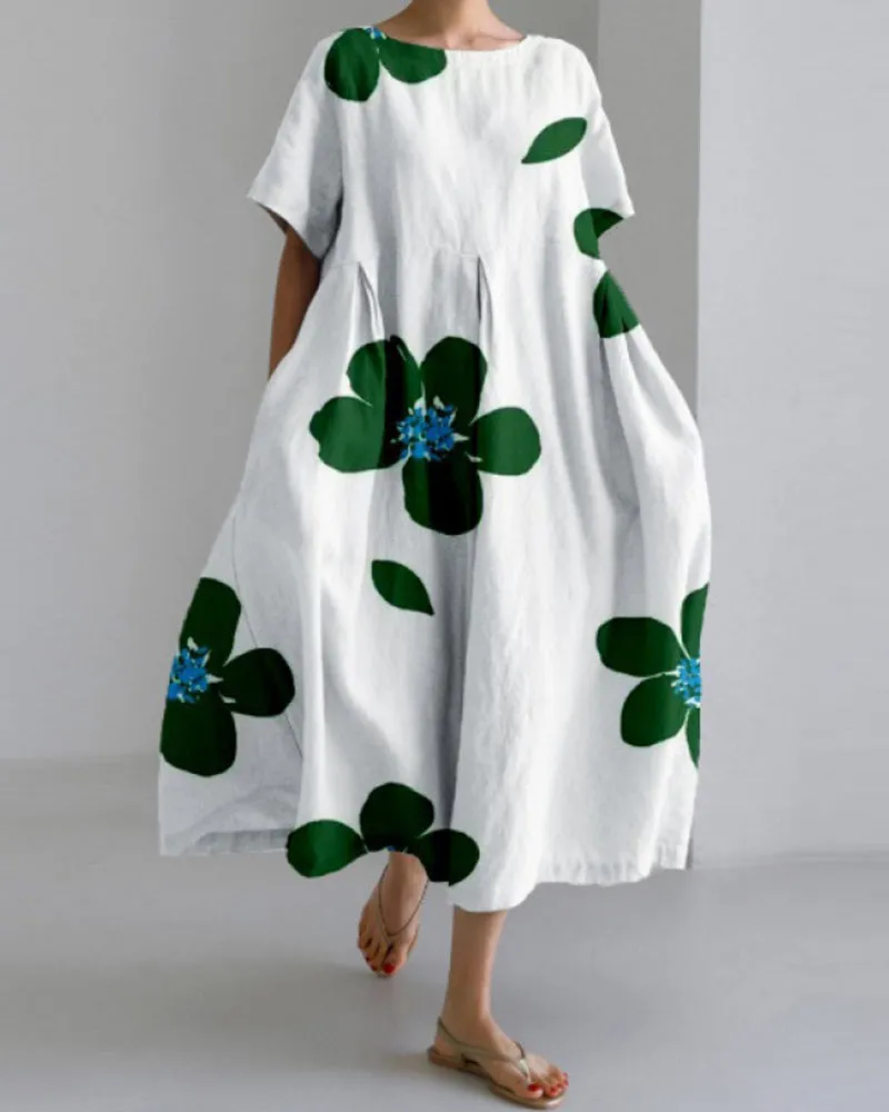 Laura® | Short sleeve and loose printed dress