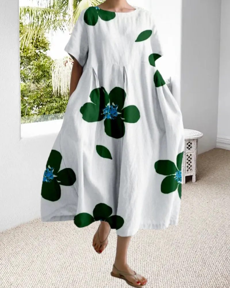 Laura® | Short sleeve and loose printed dress
