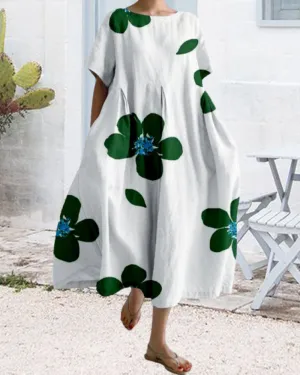 Laura® | Short sleeve and loose printed dress