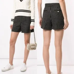 LAUREN Ralph Lauren Black White Striped Shorts 4