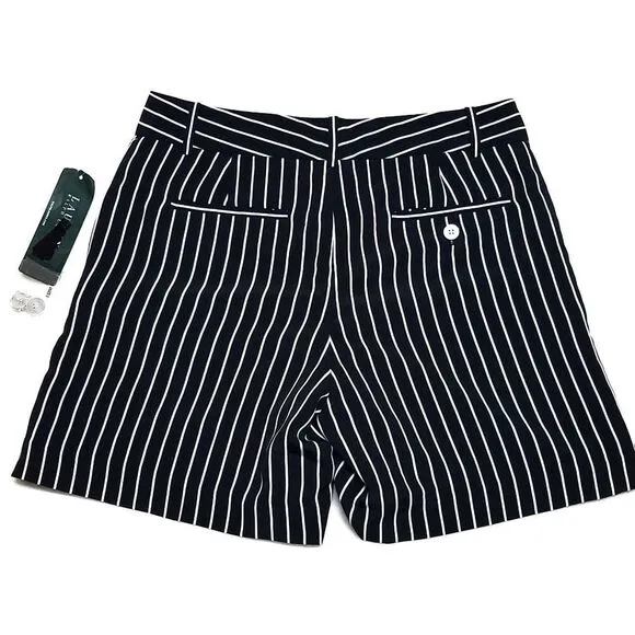 LAUREN Ralph Lauren Black White Striped Shorts 4