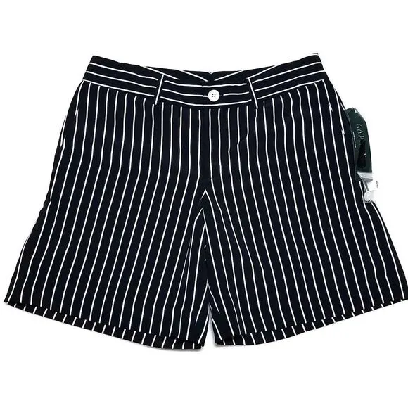 LAUREN Ralph Lauren Black White Striped Shorts 4