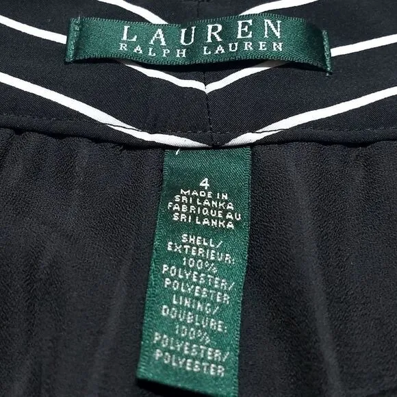 LAUREN Ralph Lauren Black White Striped Shorts 4