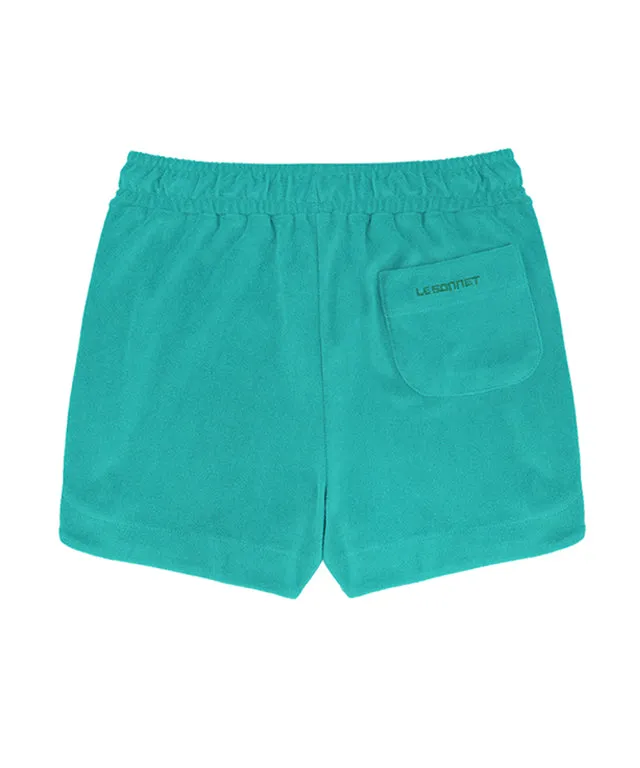LE SONNET Button Shorts - Emerald Green