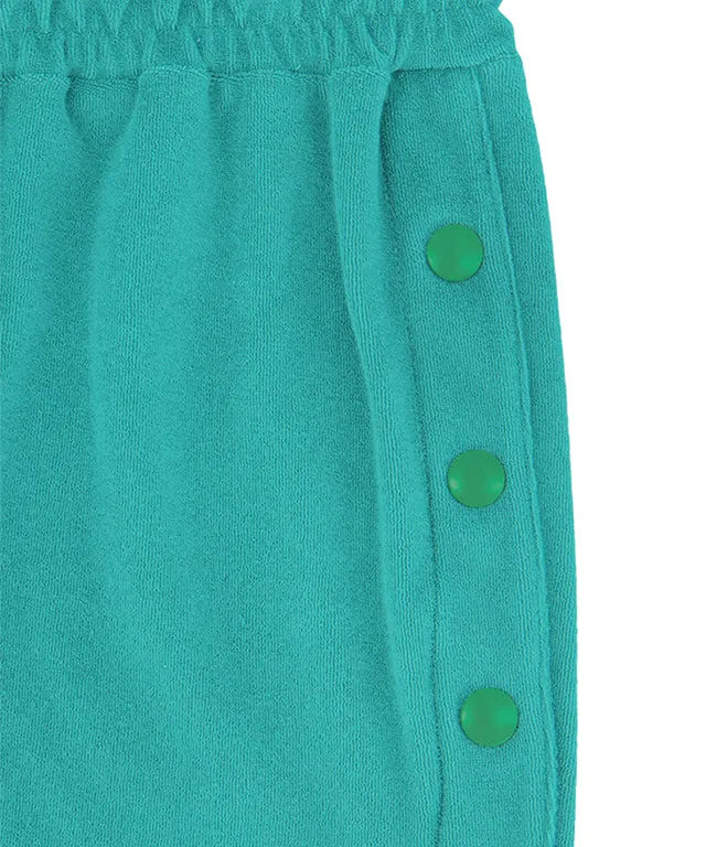 LE SONNET Button Shorts - Emerald Green