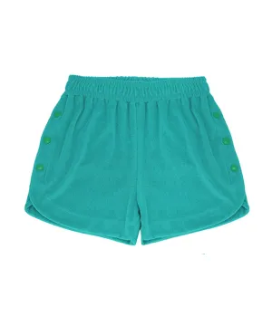 LE SONNET Button Shorts - Emerald Green