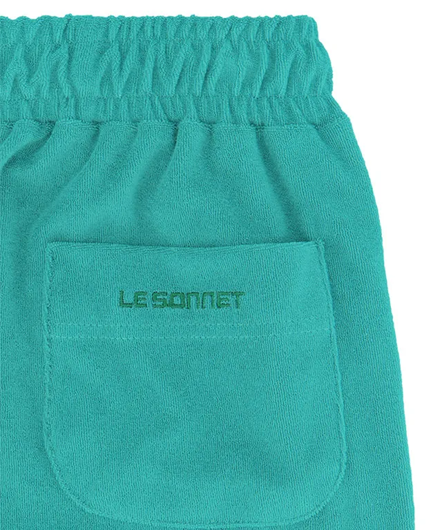 LE SONNET Button Shorts - Emerald Green