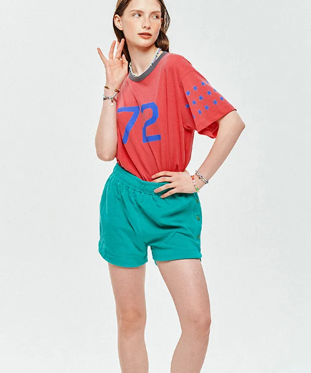 LE SONNET Button Shorts - Emerald Green