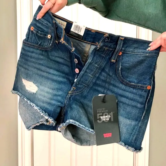 Levi’s 501 High Rise Denim Shorts Sz 25