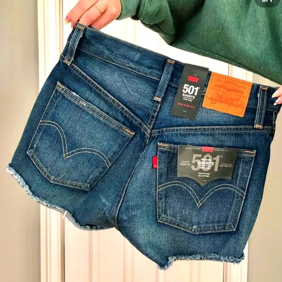Levi’s 501 High Rise Denim Shorts Sz 25