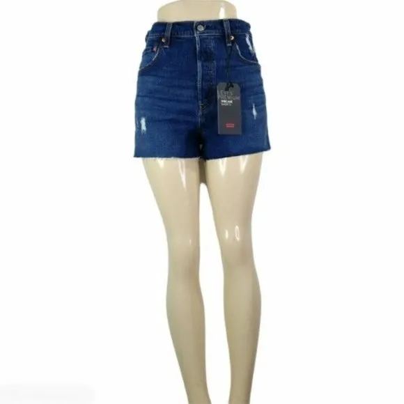 Levi's Cutoff Straight Fit Shorts Size 31 Premium Ribcage Ultra-High Rise