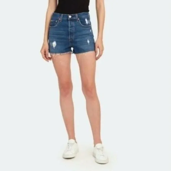 Levi's Cutoff Straight Fit Shorts Size 31 Premium Ribcage Ultra-High Rise