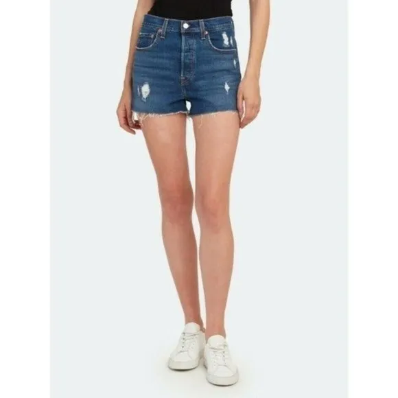 Levi's Cutoff Straight Fit Shorts Size 31 Premium Ribcage Ultra-High Rise