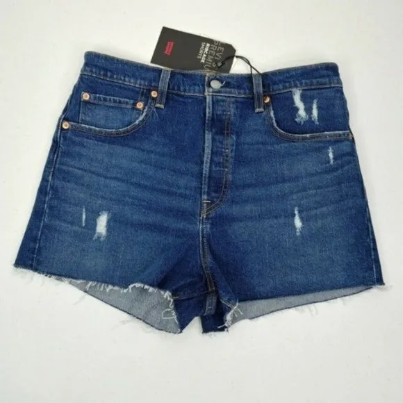 Levi's Cutoff Straight Fit Shorts Size 31 Premium Ribcage Ultra-High Rise
