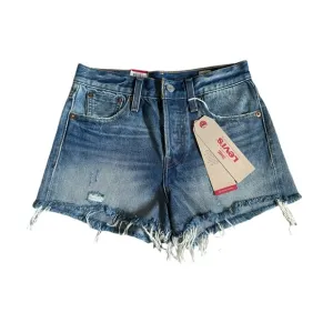 Levi’s Wedgie Shorts Size 25 NWT Blue Medium Wash Cutoff Distressed Classic