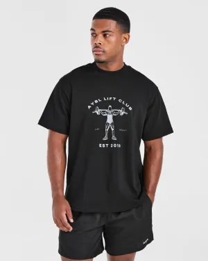 Lift Club Oversized T Shirt - Black