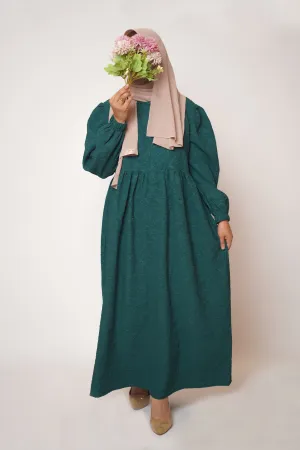 Lily Textured Maxi Dress-Dark Green