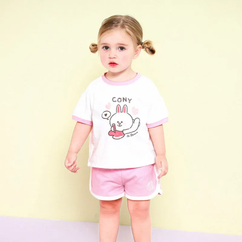 Line Friends Love Letter Pink Cony Top & Bottom Set 2306MO05