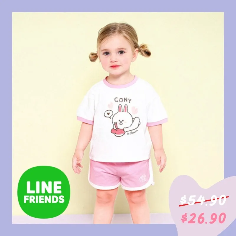 Line Friends Love Letter Pink Cony Top & Bottom Set 2306MO05
