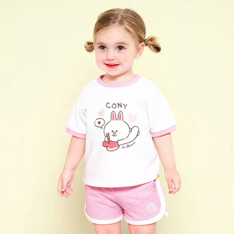 Line Friends Love Letter Pink Cony Top & Bottom Set 2306MO05