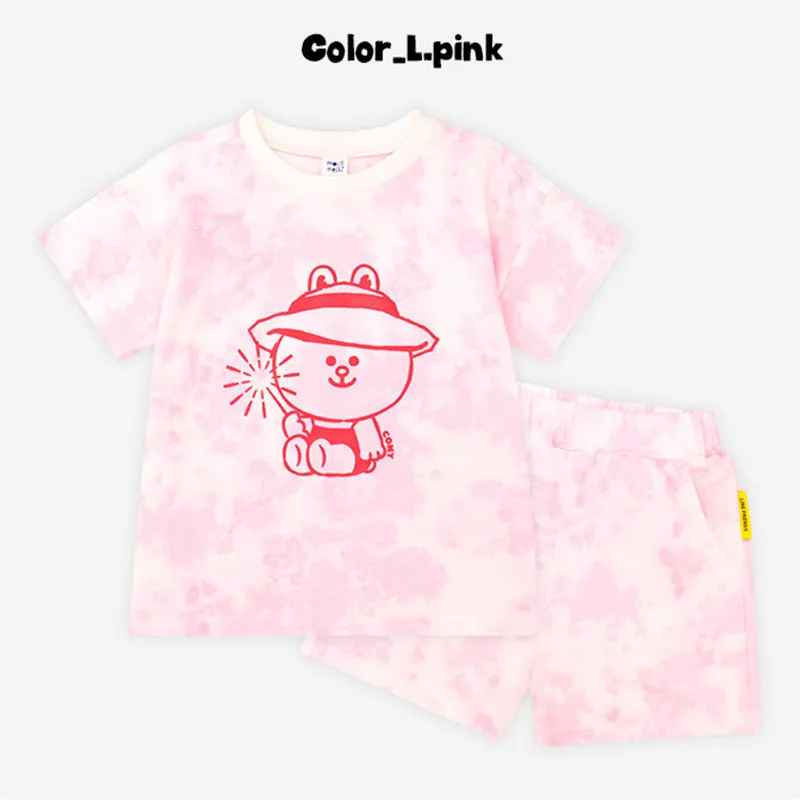 Line Friends Summer Tie Dye Pink Cony Top & Bottom Set 2306MO07