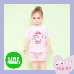 Line Friends Summer Tie Dye Pink Cony Top & Bottom Set 2306MO07
