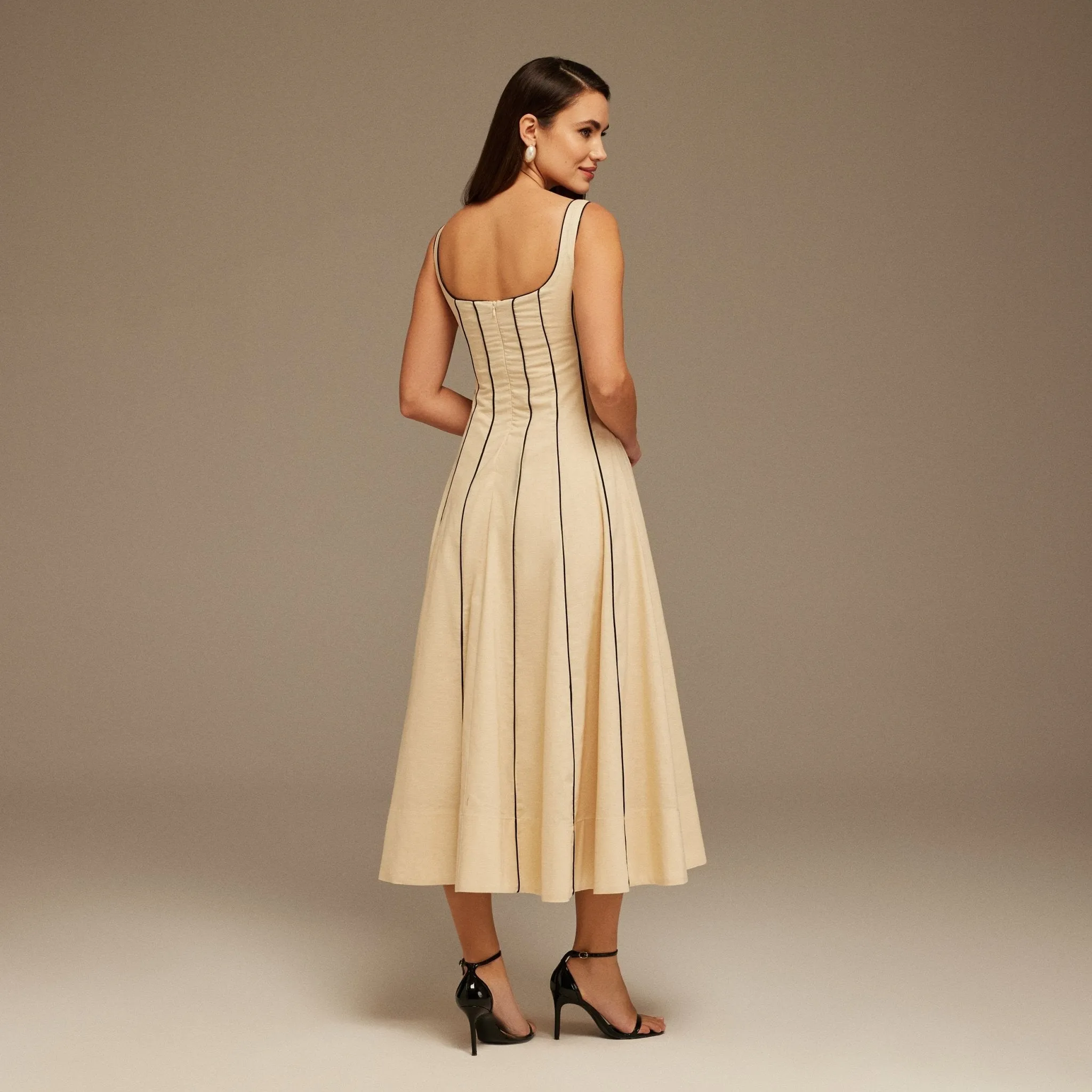 Linen Blend Maxi Sleeveless Dress