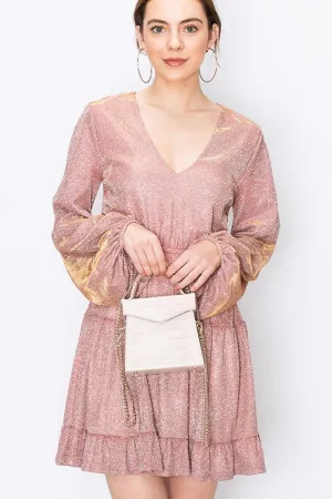 LOIS SPARKLE MAUVE DRESS