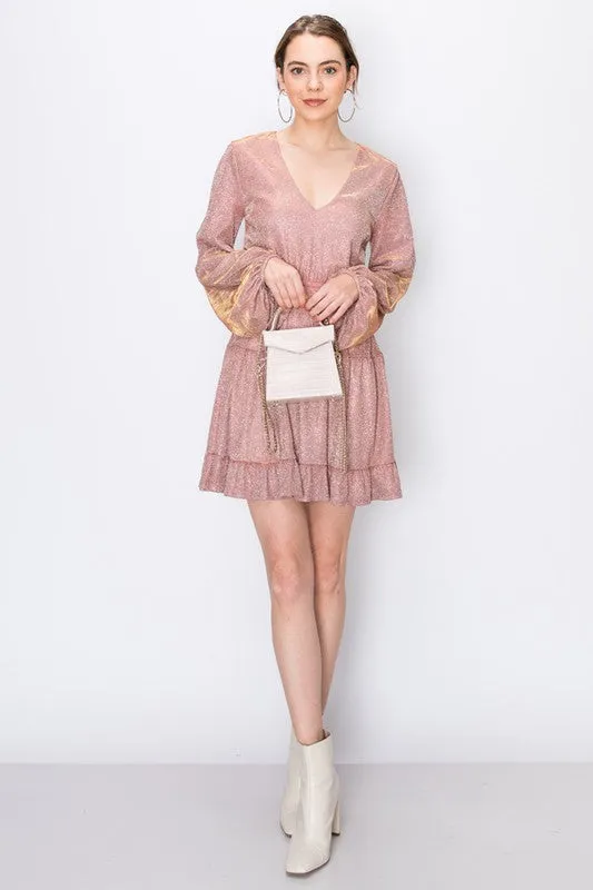 LOIS SPARKLE MAUVE DRESS