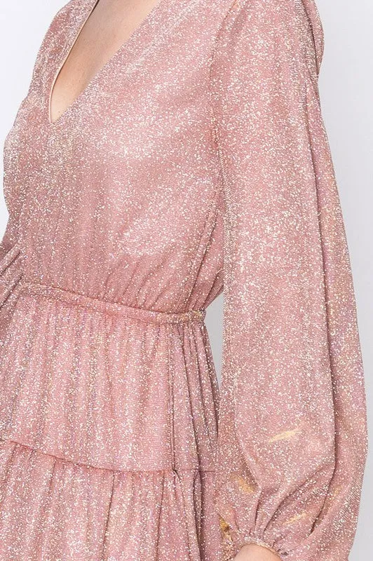 LOIS SPARKLE MAUVE DRESS