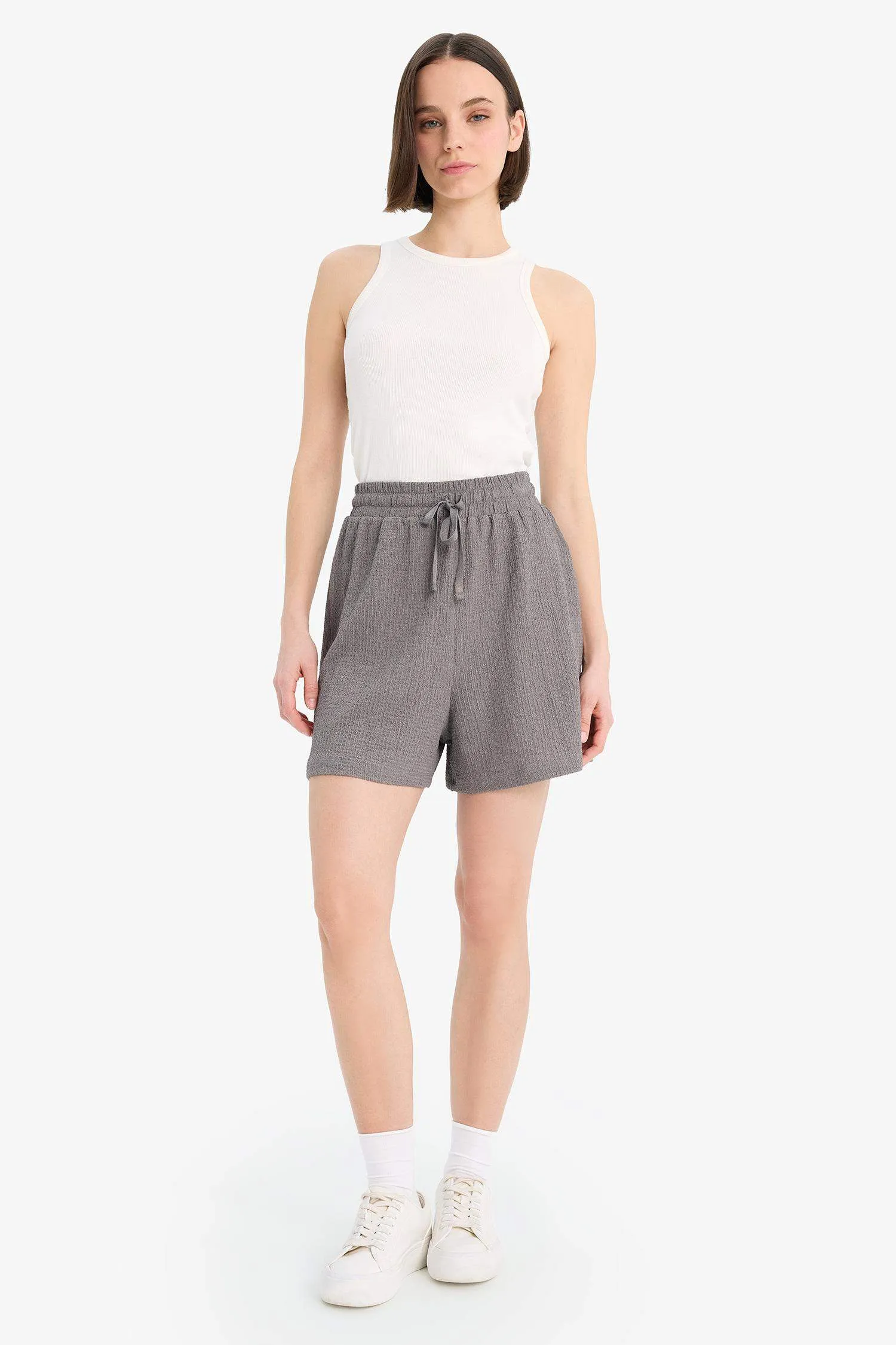 Loose Fit Crepe Shorts