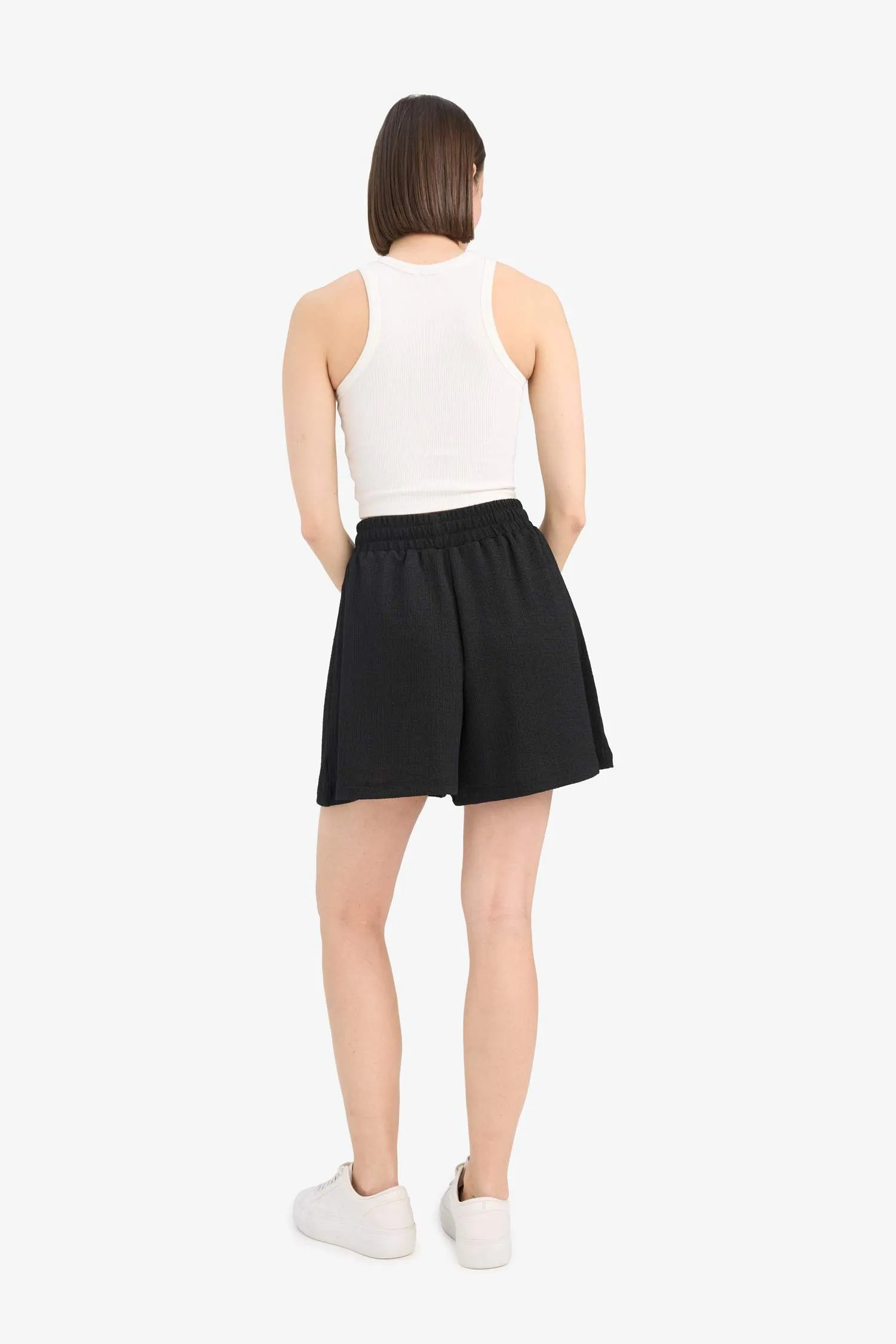 Loose Fit Crepe Shorts
