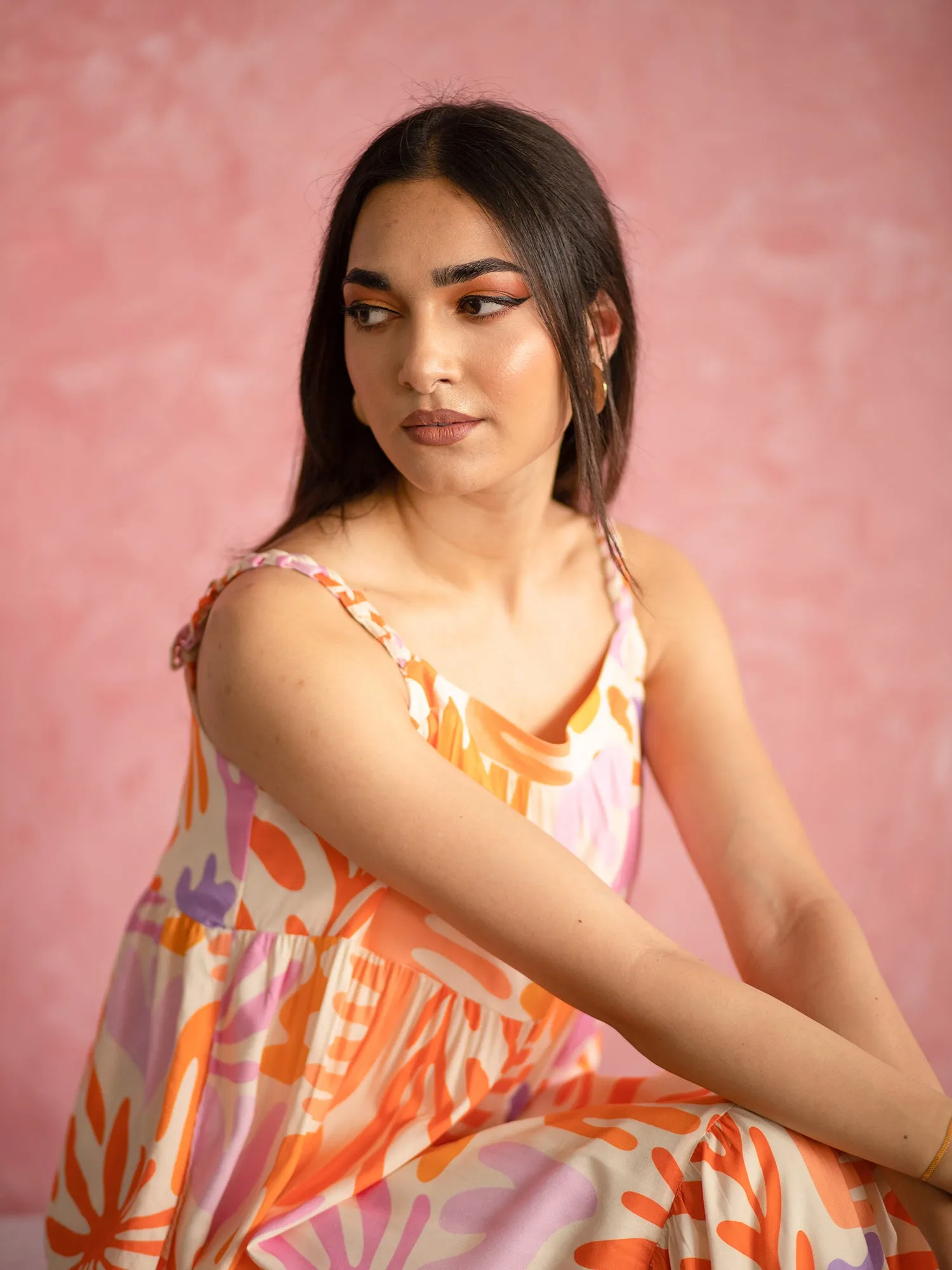 Loose Fit Tiered Maxi Dress