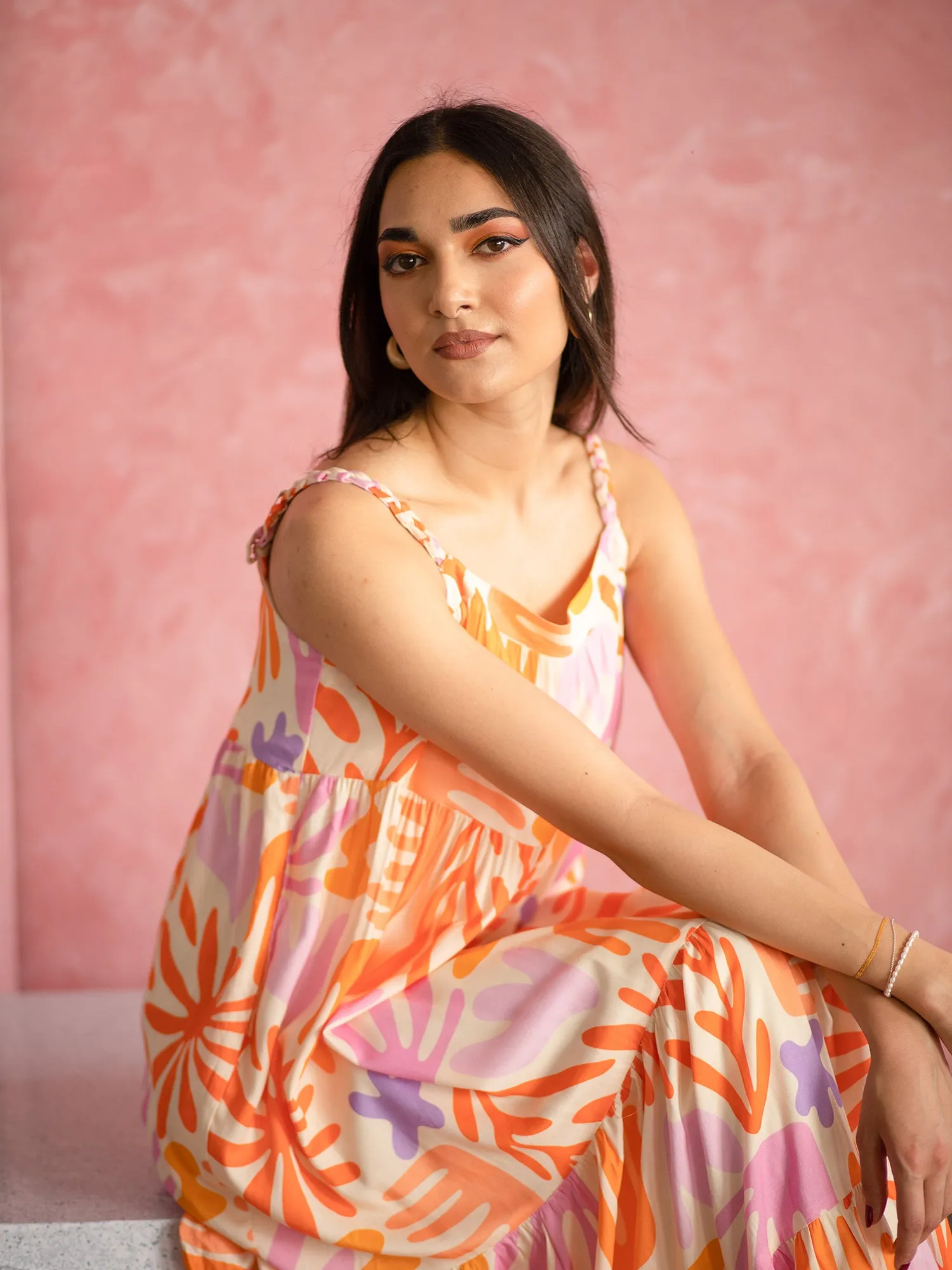 Loose Fit Tiered Maxi Dress
