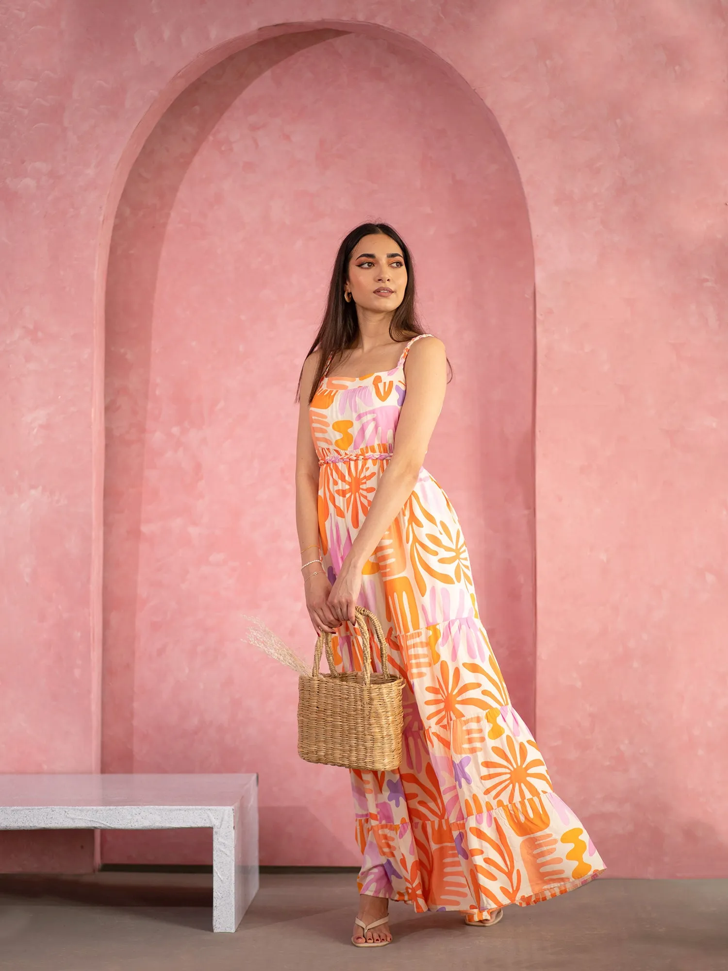 Loose Fit Tiered Maxi Dress
