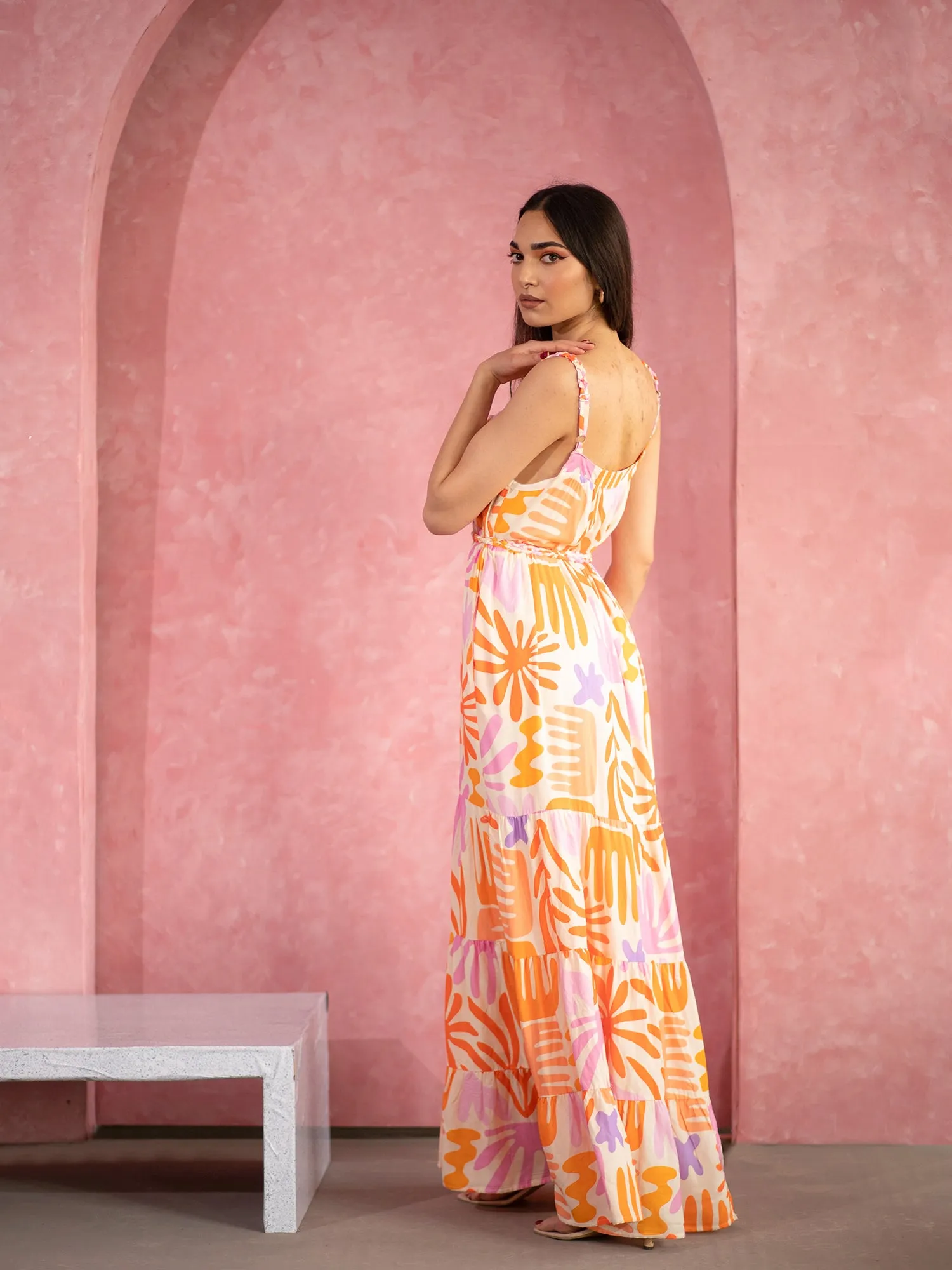 Loose Fit Tiered Maxi Dress