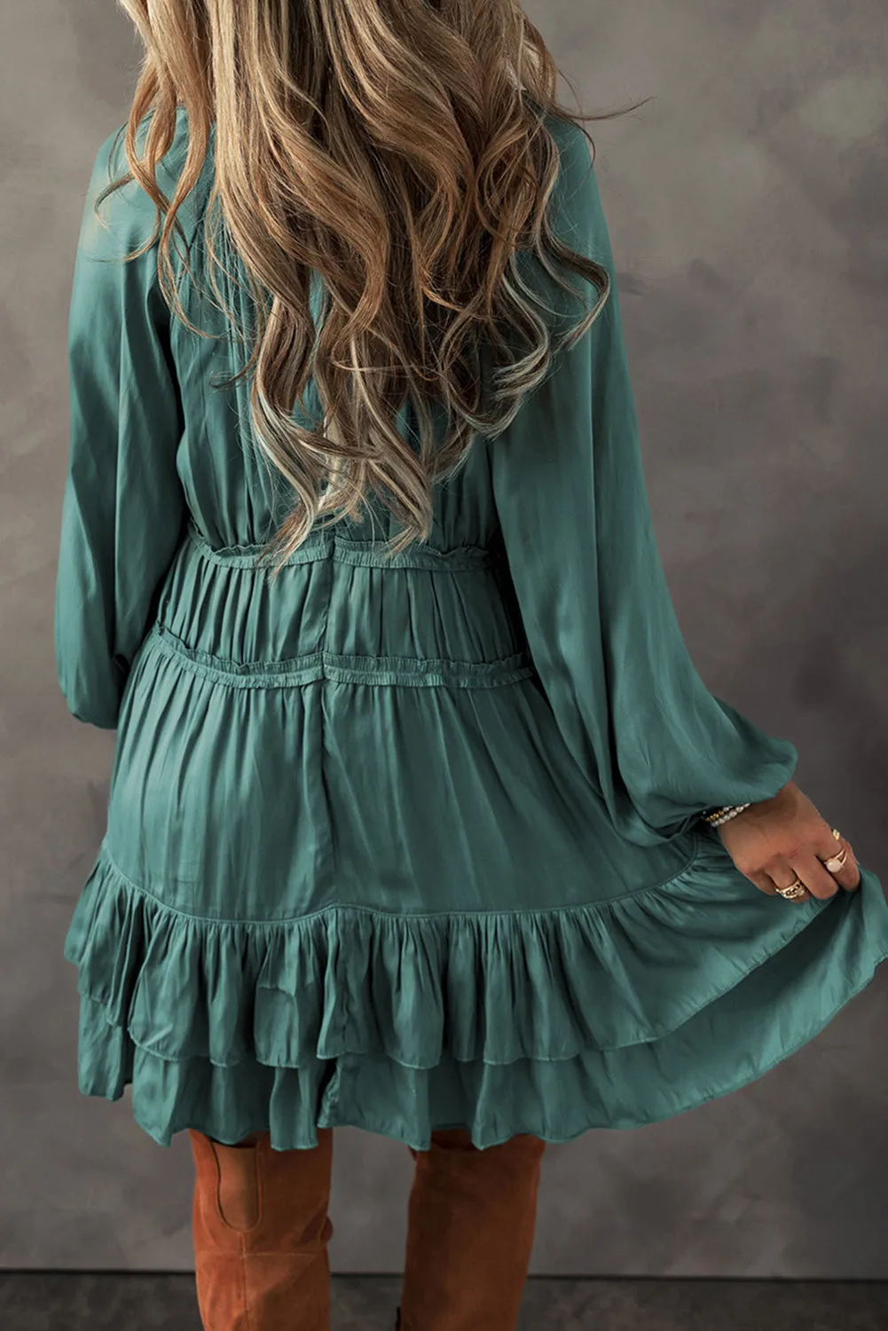 Loose Fit Tiered Ruffle Mini Dress