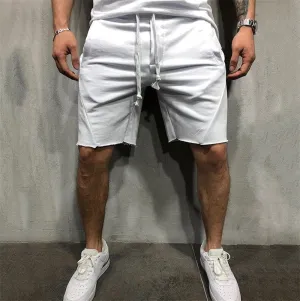 Loose Plain Elastic Waist Shorts