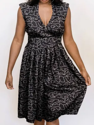Lucille Dress Black Lines