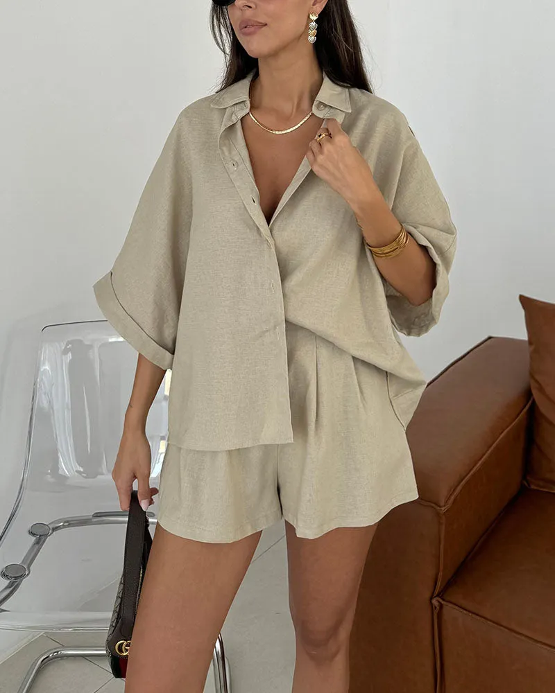 Lucy | Daily Casual Loose Blouse And Shorts Set