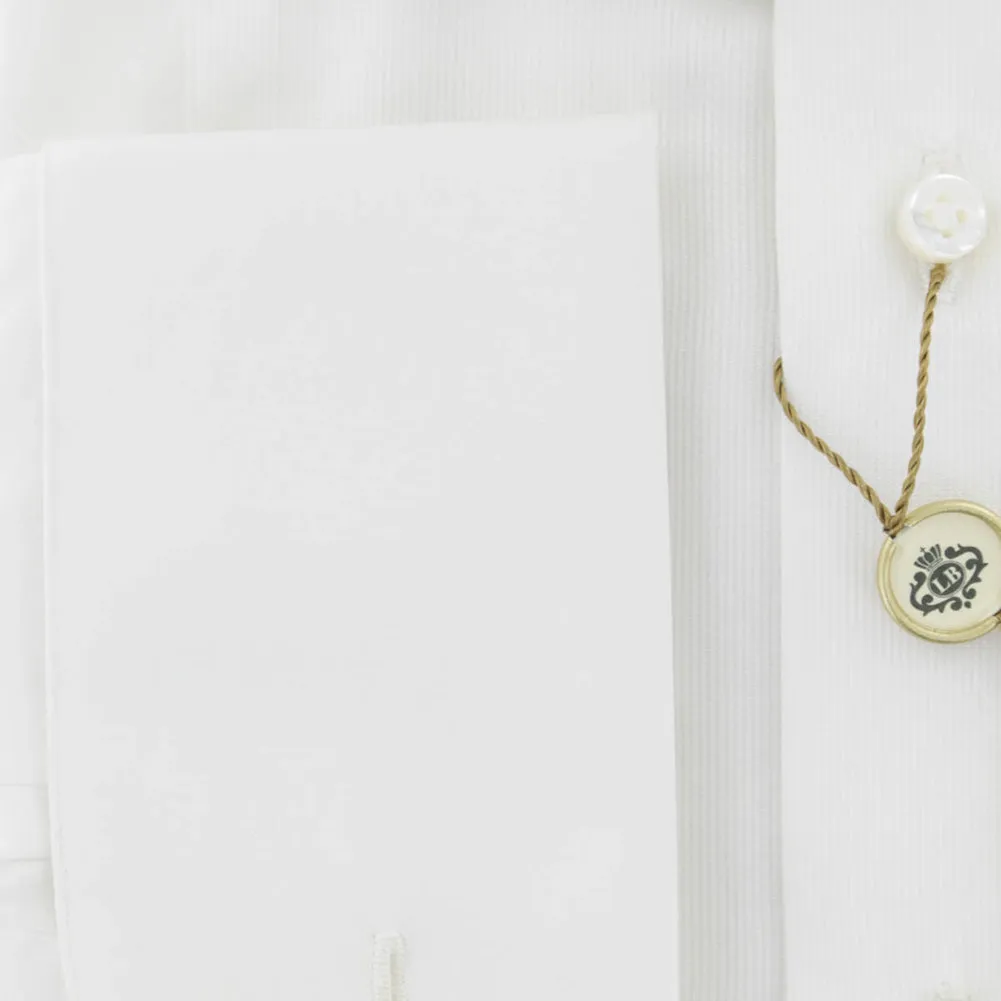 Luigi Borrelli White Tuxedo Shirt - Extra Slim
