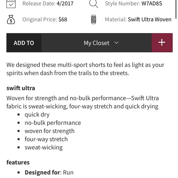 lululemon athletica Women's Smooth Stride Shorts - Gray