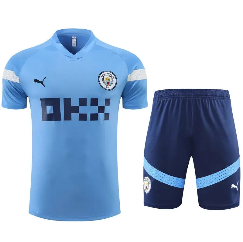 Manchester City Short Sleeve Training Suit For Kids T-shirt/short