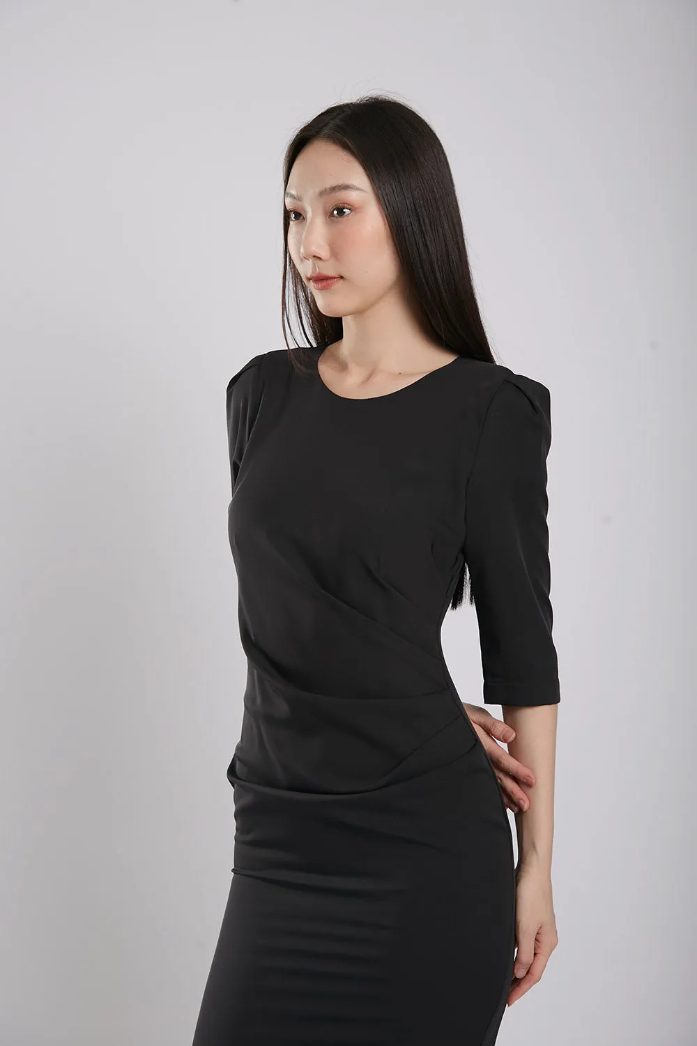 Manika Midi Dress in Black