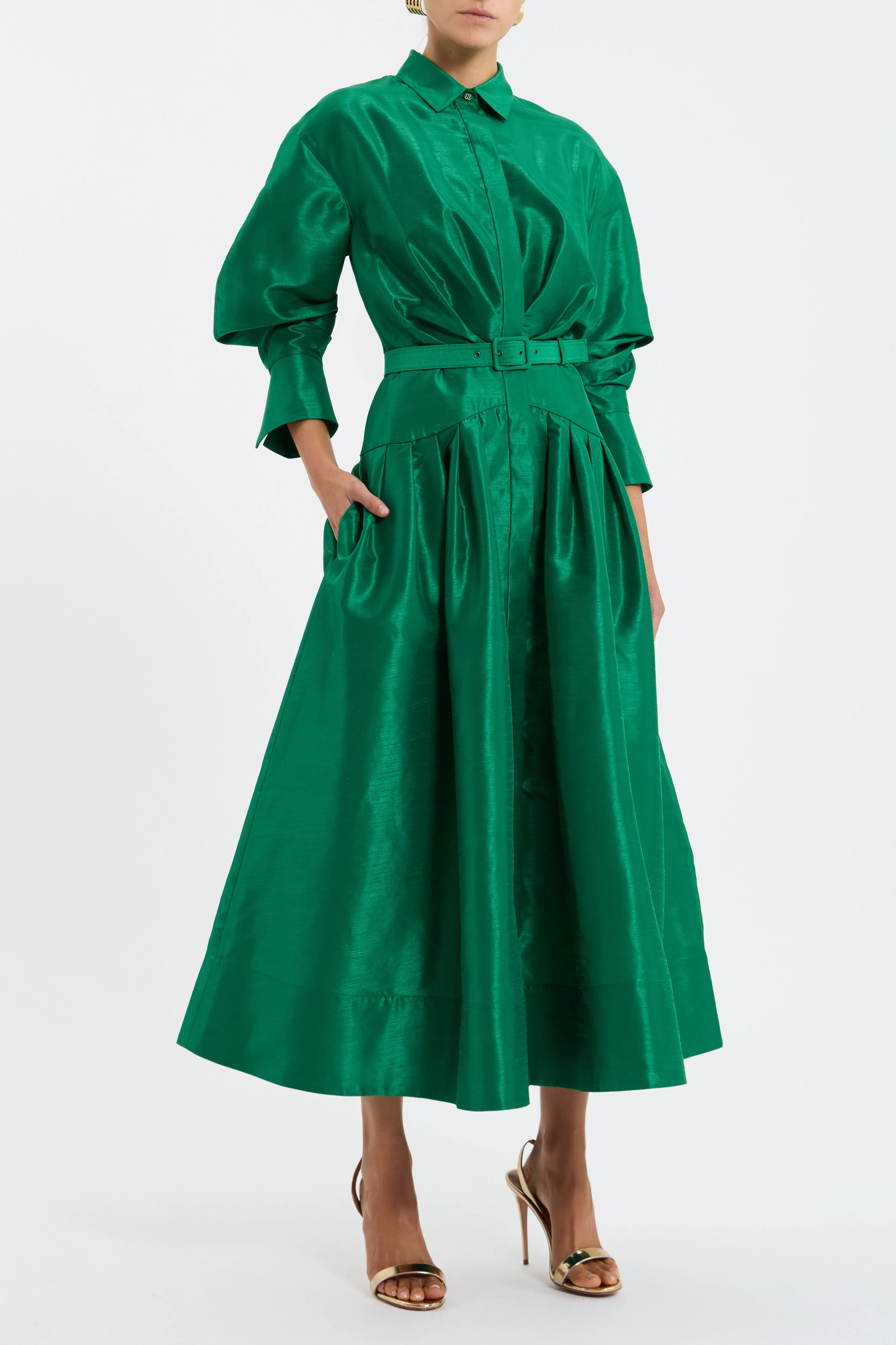 Maple Shirt Midi Dress
