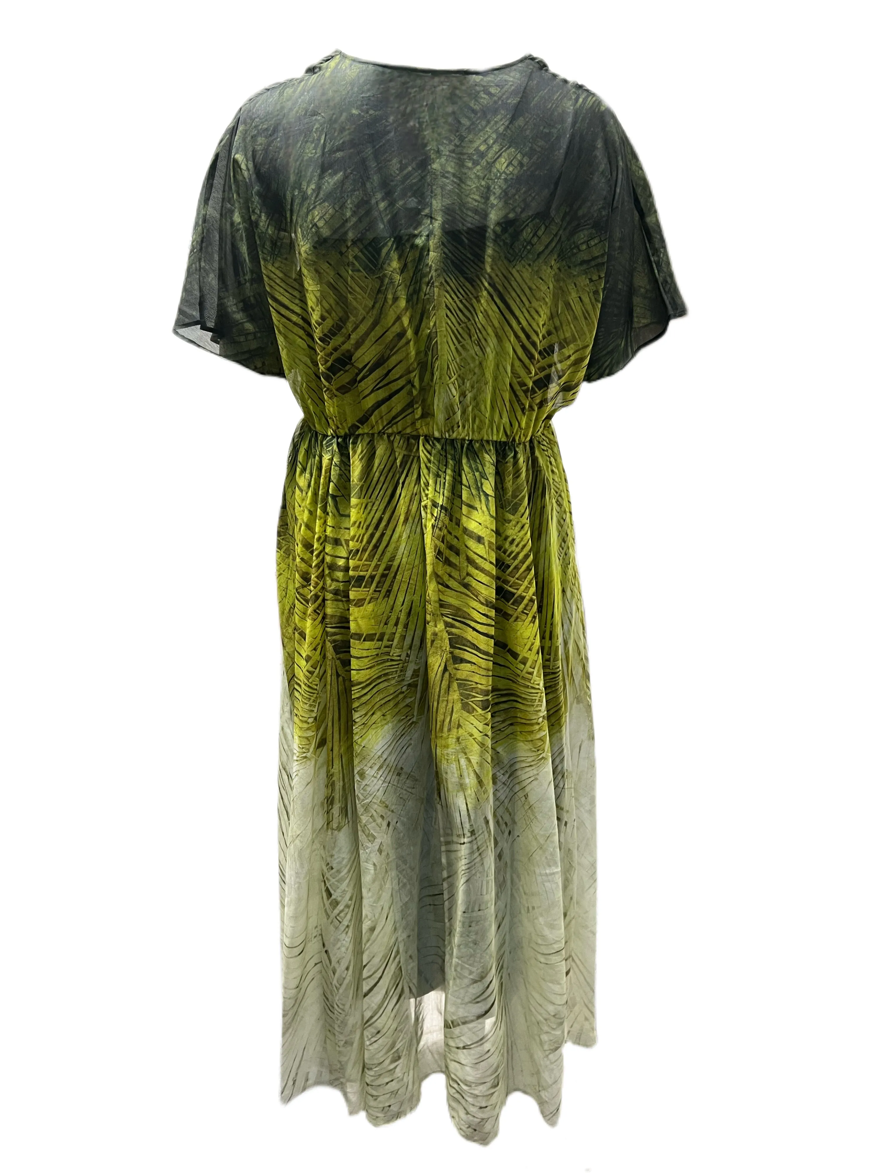 Marina Rinaldi Women's Green Dipinto Printed A Line Dress Size 18W/27 NWT