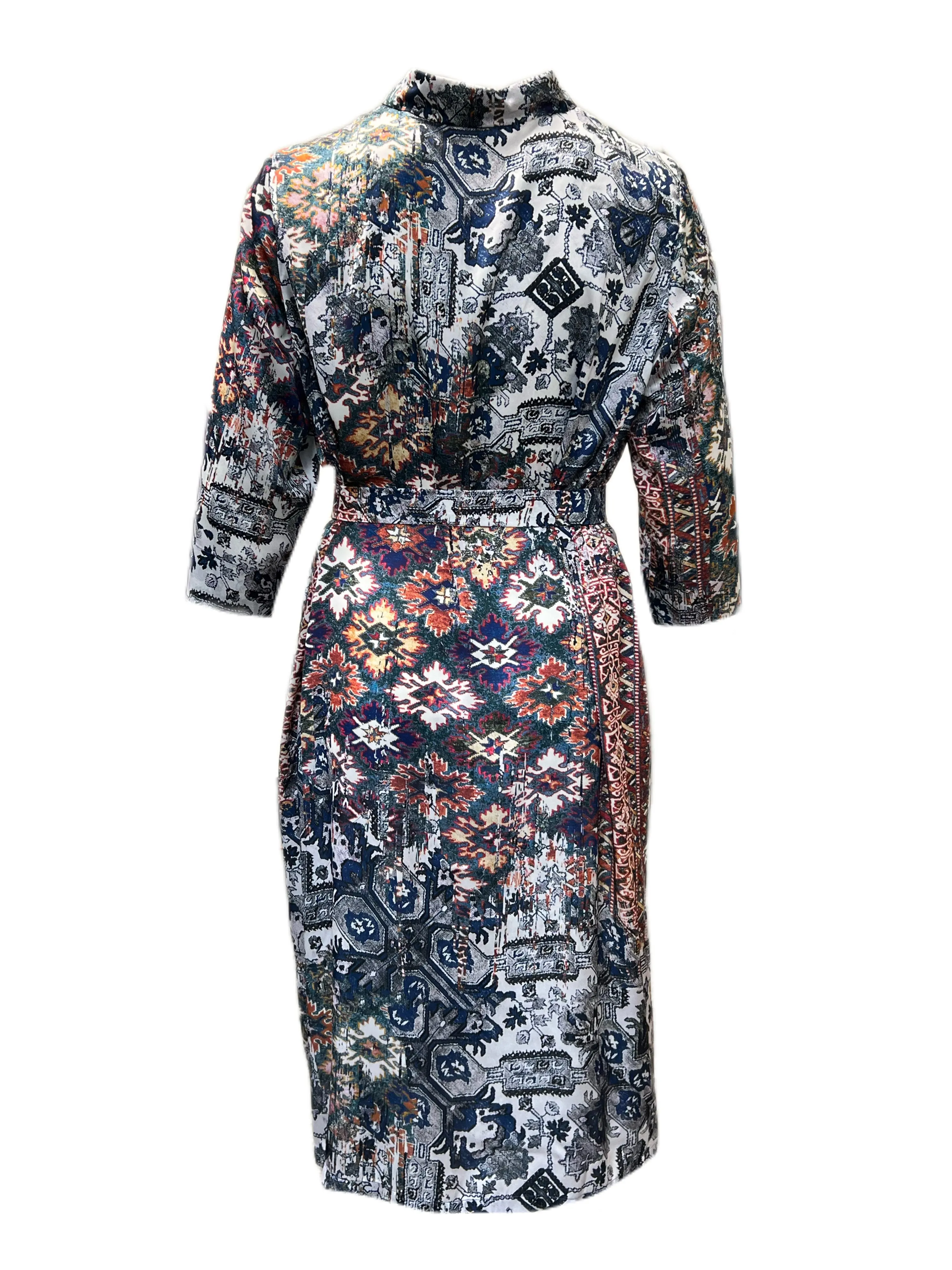 Marina Rinaldi Women's Multicoloured Davanti Button Down Shirt Dress Size 20W/29