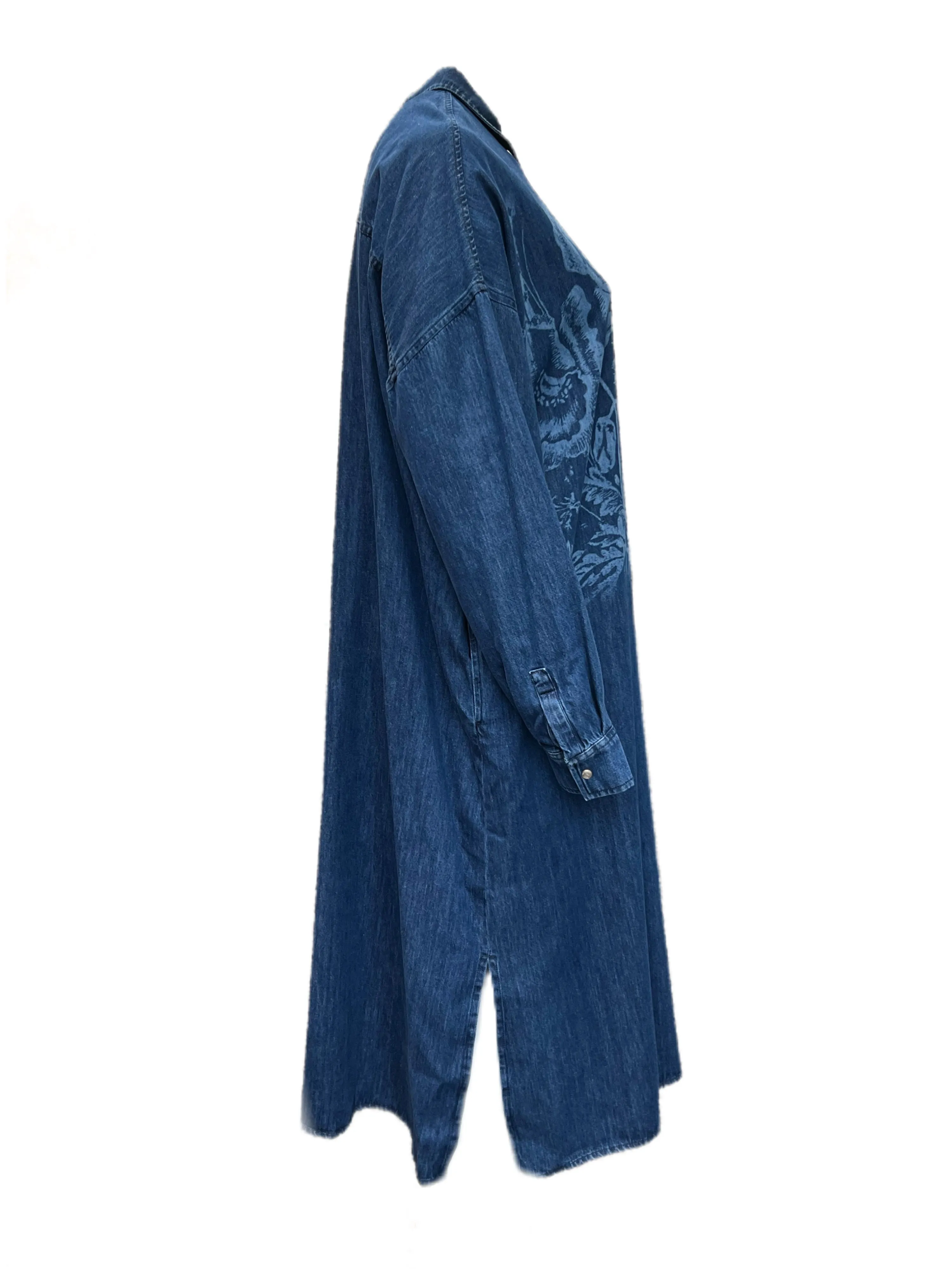 Marina Rinaldi Women's Navy Danubio Cotton Denim Dress Size 20W/29 NWT